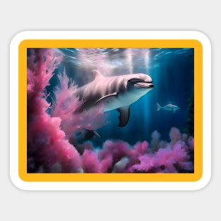 Dolphin underwater design Sticker